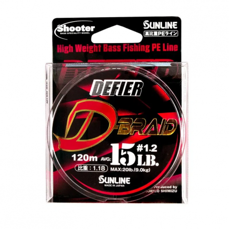 SUNLINE pintas valas Shooter Defier D-Braid 120m (0.6) 0,132mm