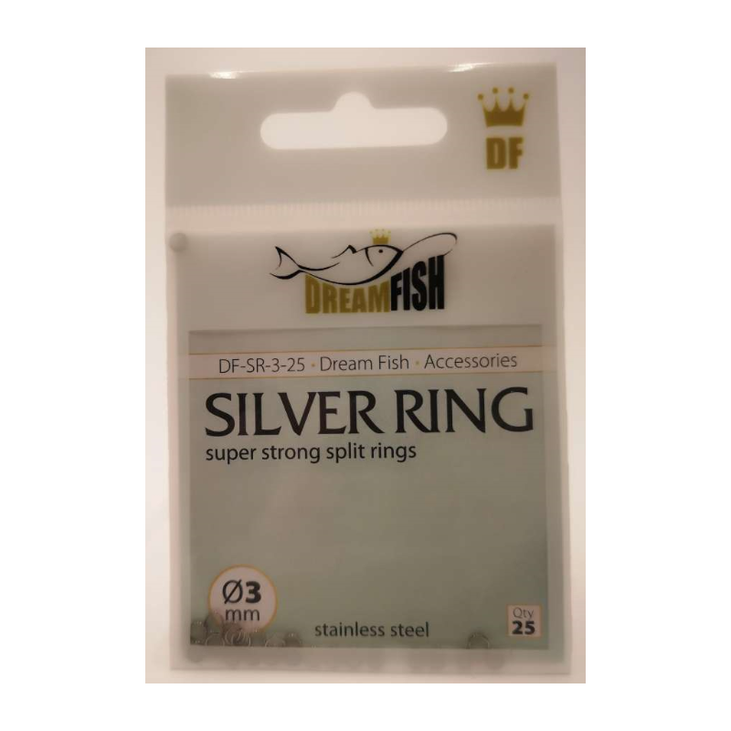 DREAMFISH žiedeliai Silver ring (Nr.3 25vnt/pak)