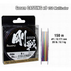 GOSEN W8 Casting PE 150m Multi Color (0.6-2.0)