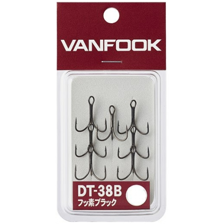 VANFOOK trišakiai kabliukai DT-38B Fusso Black (Nr.16-4) 6-7vnt/pak