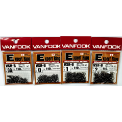 VANFOOK žiedeliai VSR-B (Split Ring) Stealth Black (Nr.00-2) 110vnt/pak