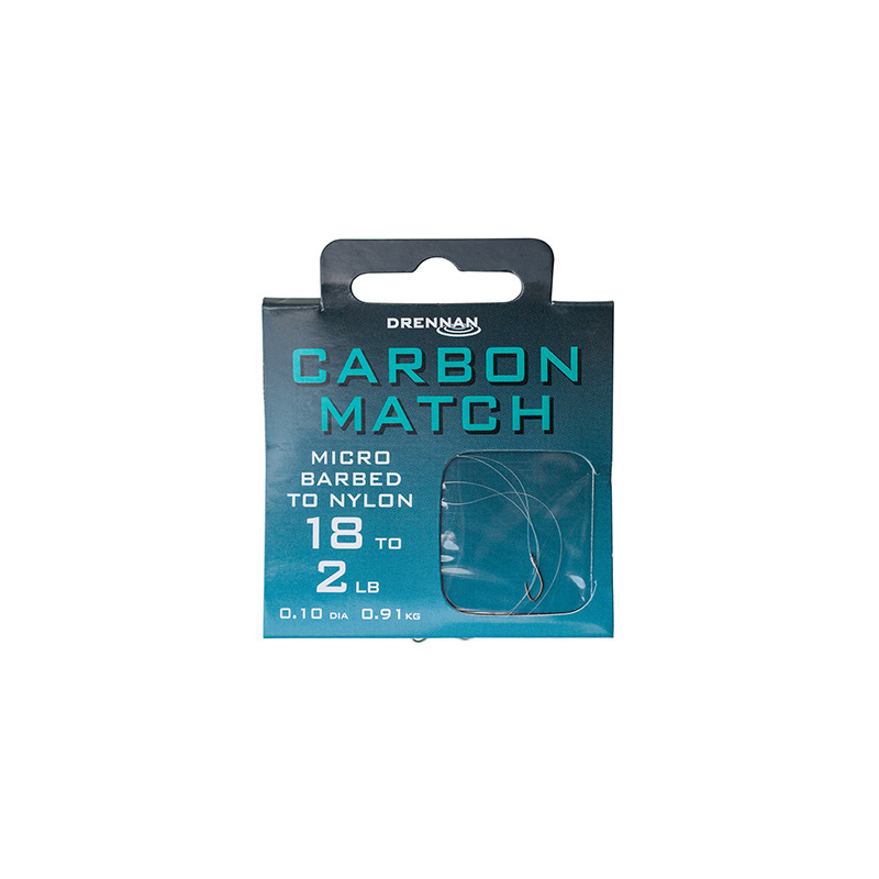 DRENNAN kabliukai su pavadėliu Carbon Match (Nr.18-16) 35cm 8vnt/pak