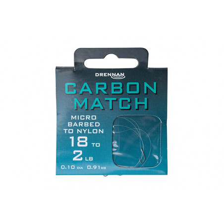 DRENNAN kabliukai su pavadėliu Carbon Match (Nr.18-16) 35cm 8vnt/pak