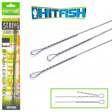 HITFISH styginiai pavadėliai String Leader Wire (10-30cm 7-16kg)