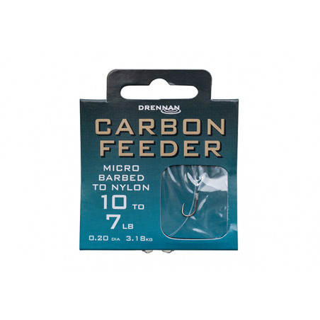 DRENNAN kabliukai su pavadėliu Carbon Feeder (Nr.12-10) 35cm 8vnt/pak