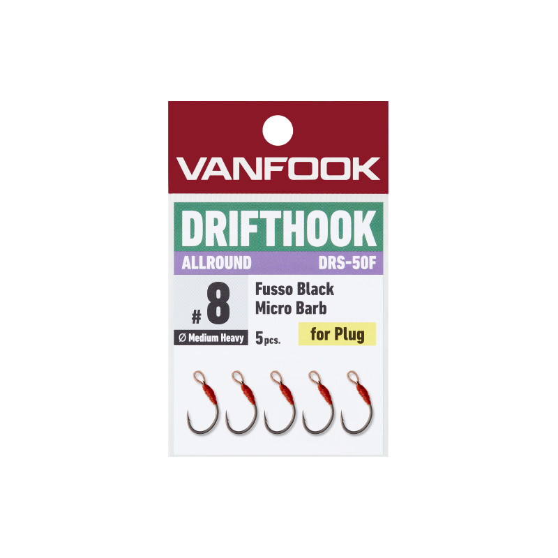 VANFOOK kabliukai DRS-50F Fusso Black Assist (Nr.8-6) 5vnt/pak