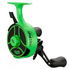 13 FISHING Black Betty Free Fall Ghost Ice Reel - 2.5:1 Gear Ratio w/ NEW Line Window - Left Hand - Radioactive Pickle Color