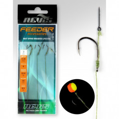 NEVIS kabliukai su pinto valo pavadėliu Bait Spike Braided Line Rig 8,5cm (Nr.10-6) 3vnt/pak