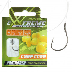 NEVIS kabliukai su pavadėliu Carp Corn 40cm (Nr.12-4) 10vnt./pak