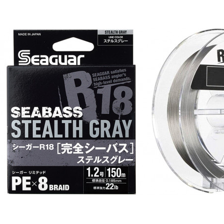 SEAGUAR R18 Kanzen Seabass PEx8 150m Stealth Gray (0,128-0,205mm)