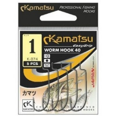 Kamatsu Worm Hook 40 K-074-BLN (Nr.1-1/0) 5vnt/pak